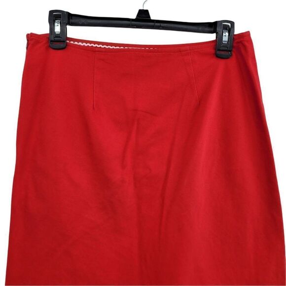 Southwestern Novelty Cactus Embroidered Stretch A-line Tea Length Skirt Red Sz 6 - Picture 8 of 9